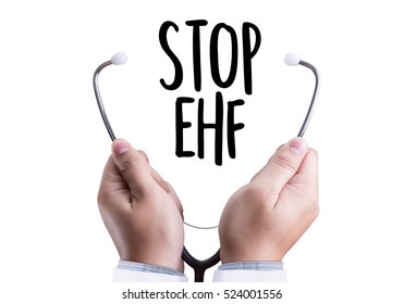 Stop EHF  (Ebola Hemorrhagic Fever) Doctor Work With Medical Equipment