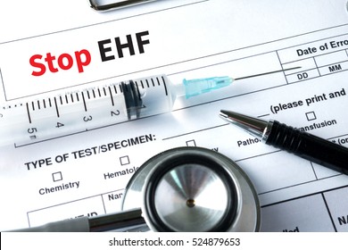 Stop EHF (Ebola Hemorrhagic Fever) Doctor Work With Medical Equipment