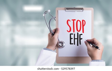 Stop EHF (Ebola Hemorrhagic Fever) Doctor Work With Medical Equipment 