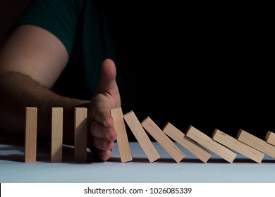 Stop falling wooden puzzles - Shutterstock ID 1026085339
