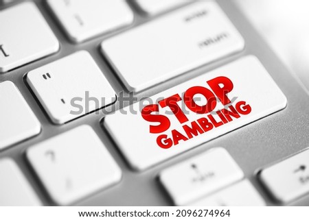 Stop Gambling text button on keyboard, concept background