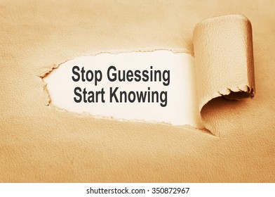 Stop Guessing Start Knowing Concept Stock Photo 350872967 | Shutterstock