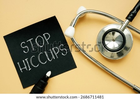 Stop hiccups is shown using a text as medical concept