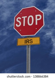 Stop Irs Conceptual Road Sign Over Sky