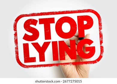 Stop Lying text stamp, concept background
