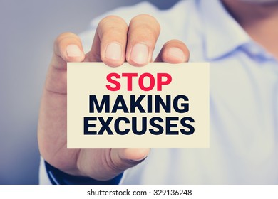 Stop Making Excuses Message On Card Stock Photo 329136248 | Shutterstock