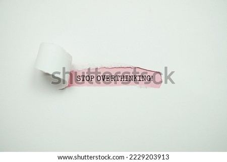 Stop Overthinking text message on pink background
