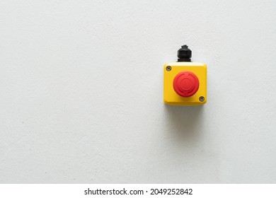 Stop Red Button. emergency stop button. Big Red emergency button or stop button for manual pressing.