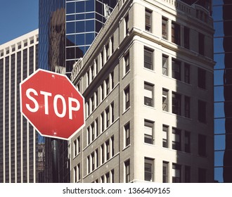 Stop Sign On Street New York Stock Photo 1366409165 | Shutterstock