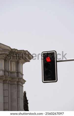 Stop sign with red light