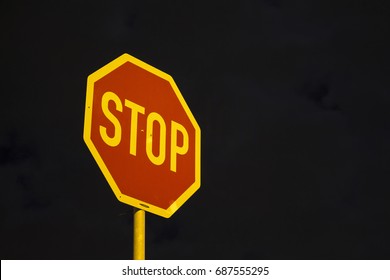 Stop Sign Sky Background Night Facing Stock Photo (Edit Now) 687555295