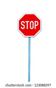 Stop Sign, Traffic Sign Isolated On White.