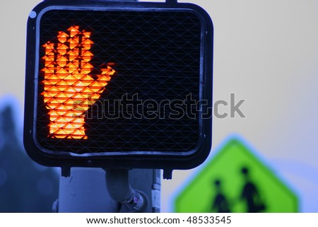 Stop signal at dusk. Crossprocessed.