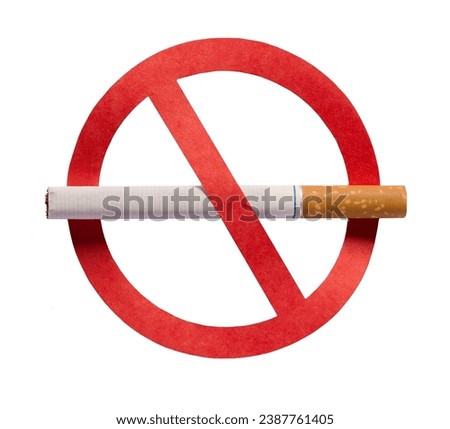 Stop smoking icon. No smoking concept. Red forbidden sign with a cigarette, isolated on a white background.