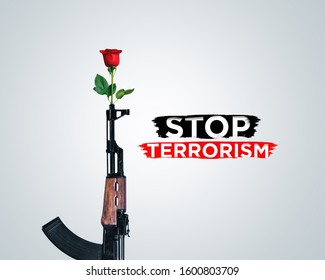 Stop Terrorism. Anti  Terrorism Day. Peace not war. anti war and anti terrorism concept. International Day of Peace.