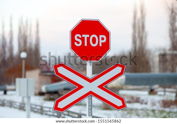 Stop Traffic Sign. Park in
winter