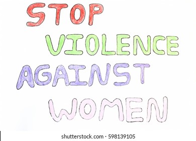 stop violence against women written on the chart paper.