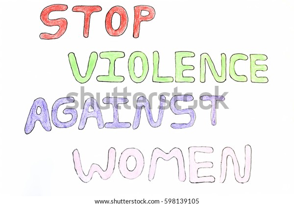 stop violence against women written on the chart paper.