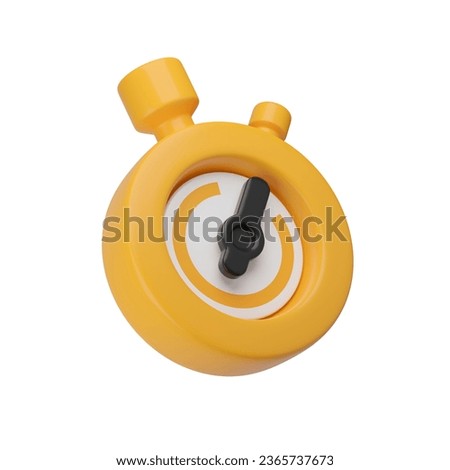 Stopwatch is a 3d rendered illustration of a yellow stopwatch with black dial. It can be used to measure time, speed, or performance.