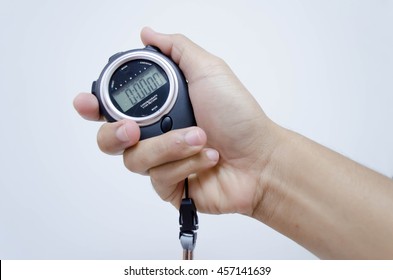  Stopwatch In A Hand.