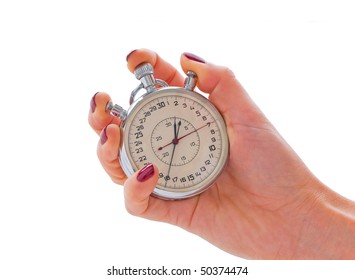 Stop-watch in a hand