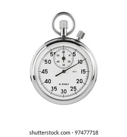 Stopwatch isolated on white background with clipping path