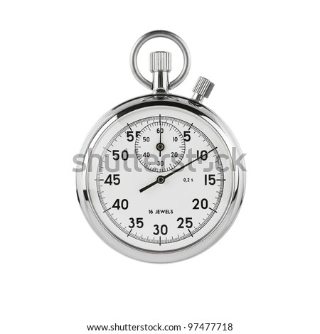 Stopwatch isolated on white background with clipping path