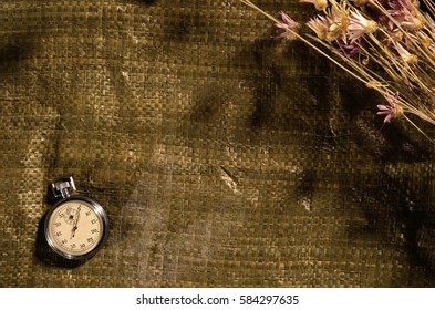 stopwatch on sack