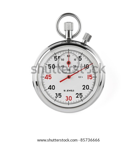 Stopwatch on white background with clipping path