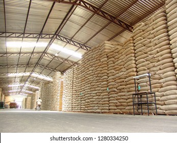 Storage Of Coffee Grains In Brazil