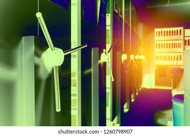 Storage compactor system for data center in x ray color mode.