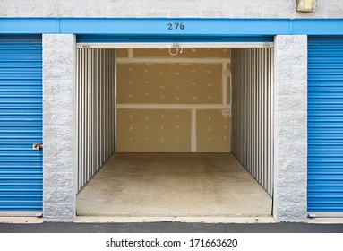 Storage: Empty Storage Unit With Door Open