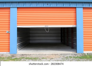 Storage: Empty Storage Unit With Door Open 