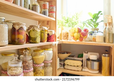 Storage of food in the kitchen in the pantry - Shutterstock ID 2172196799
