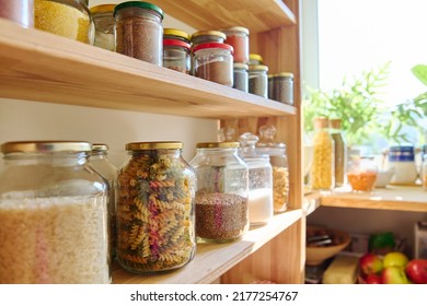 Storage Of Food In The Kitchen In Pantry