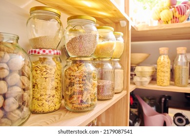 Storage Of Food In The Kitchen In Pantry