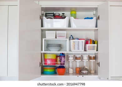 Storage In The Kitchen. Home Organization Idea. 