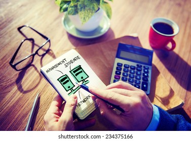 Storage Management Data Storage Office Working Network Concept
