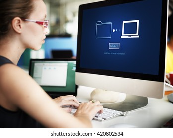 Storage Online Data Transfer Sync Information Technology Concept