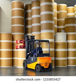 Storage Of Paper Rolls In A Large Print Shop