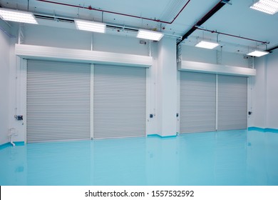 Storage Room With Shutter And Epoxy Floor