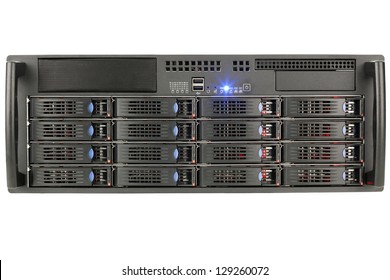 Storage server on white background
