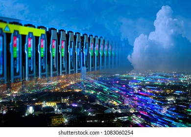 Storage server for web and database server for big data. Storage cloud computing concept.