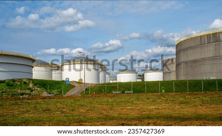 Storage silo's for oil in Europoort near Rotterdam, Netherlands
