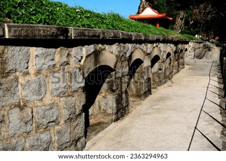 A storage space for artillery shells built in the ruins of a Japanese-era fort in Taiwan.