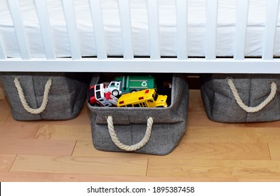 Storage Tubs Simple Toy Storing Solutions In Baby Toddlers Room Under Crib Or Bed