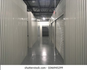 Storage Warehouse - Self Storage Units Interior With Secure Metal Doors