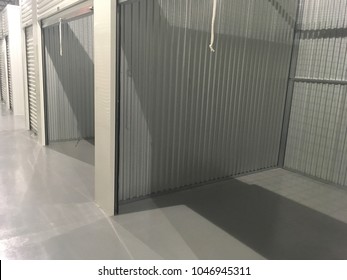 Storage Warehouse - Self Storage Units Interior With Secure Metal Doors