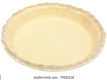 Store Bought Pie Crust Before Cooking Isolated On White With A Clipping Path.