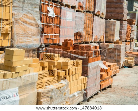store of bricks ready for consruction